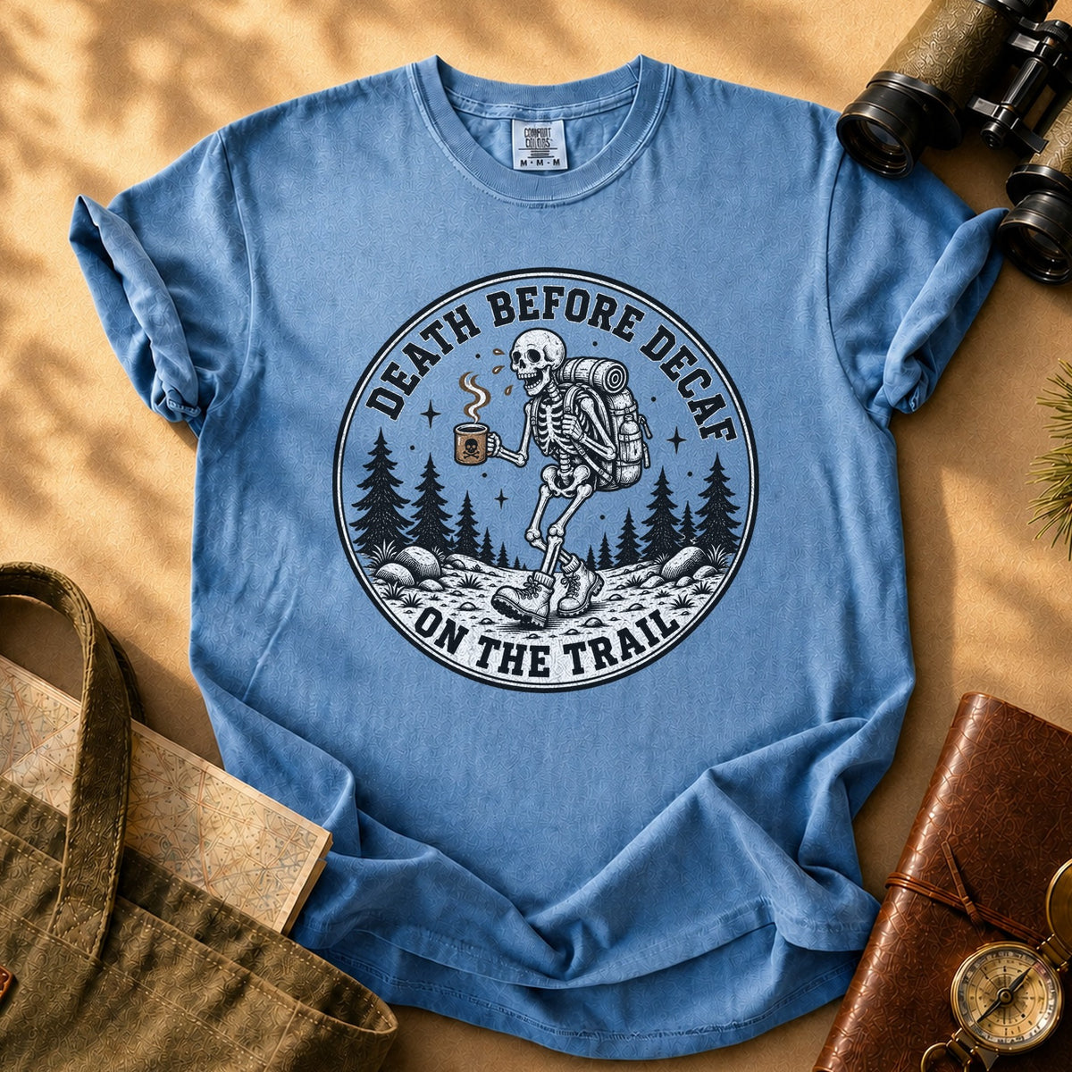 Death Before Decaf Tee - Blue Jean