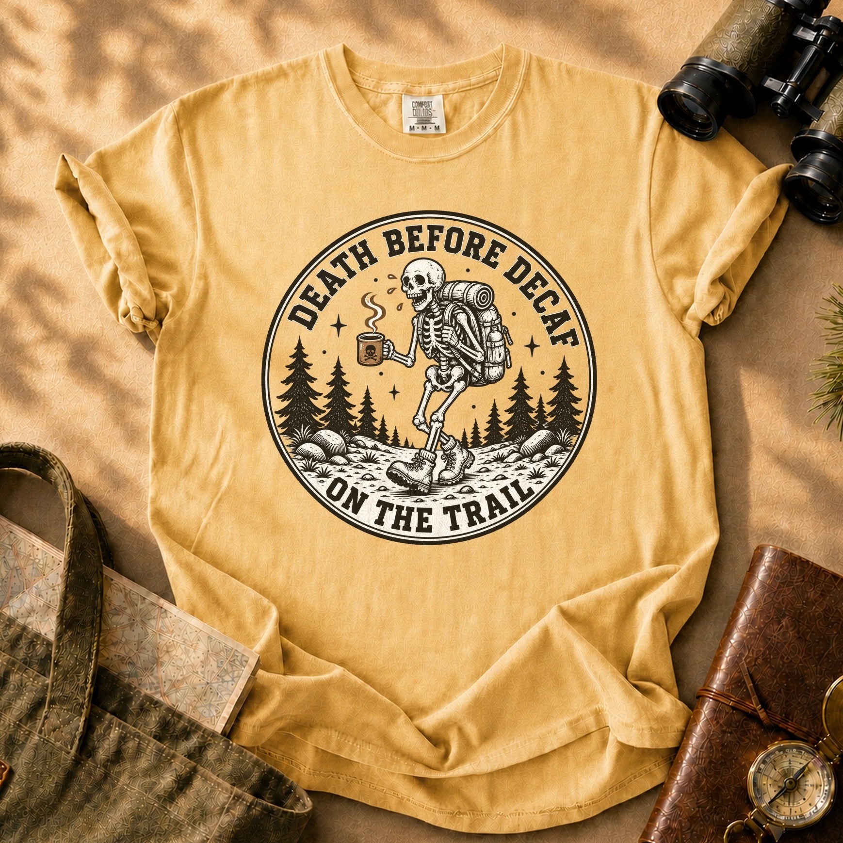 Death Before Decaf Tee - Mustard
