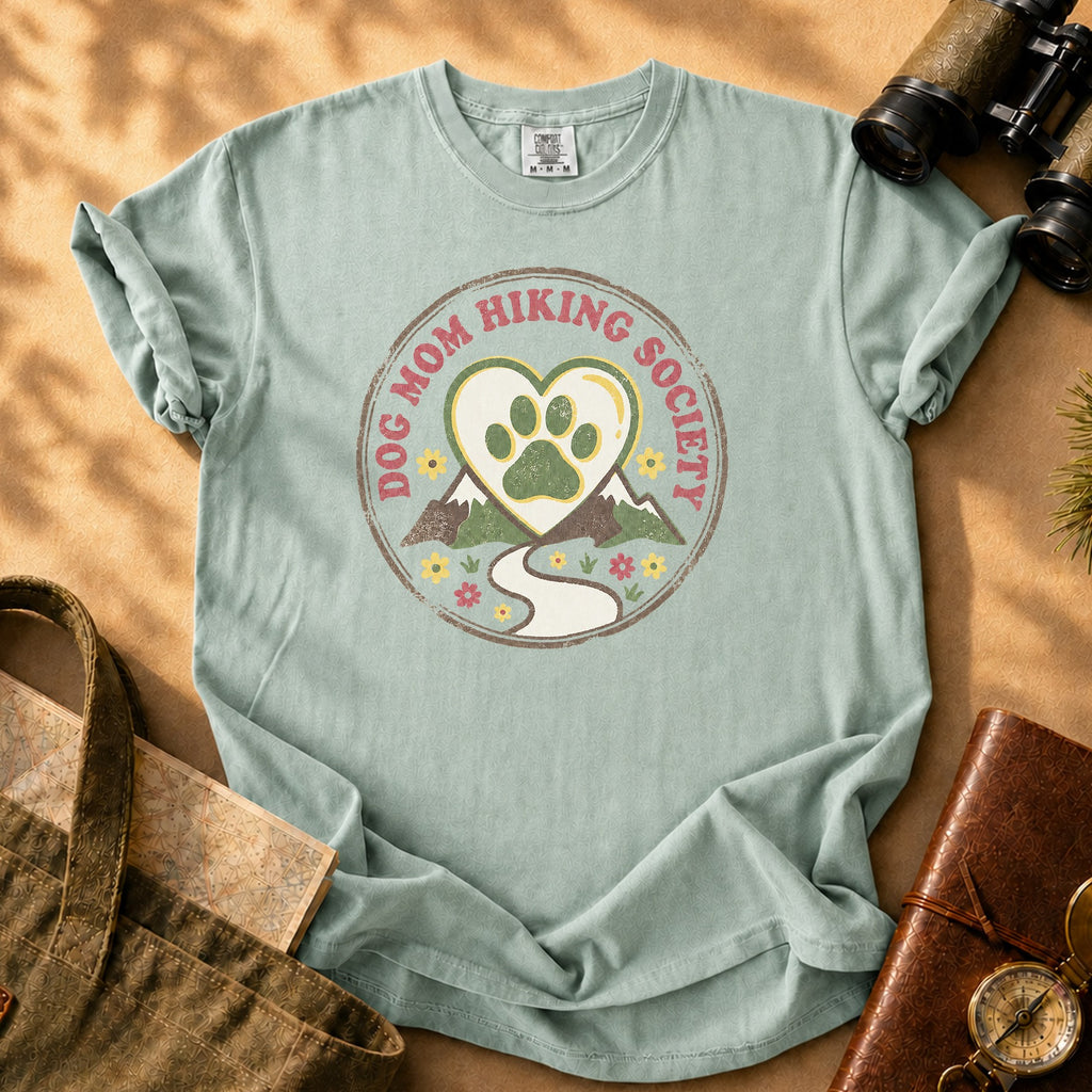 Dog Mom Hiking Society Tee - Bay