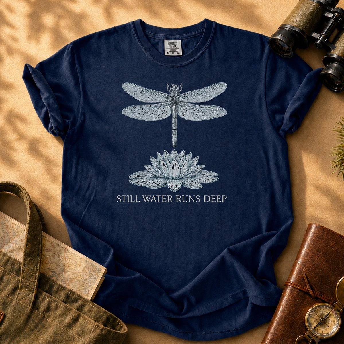 Dragonfly Lotus Tee - True Navy