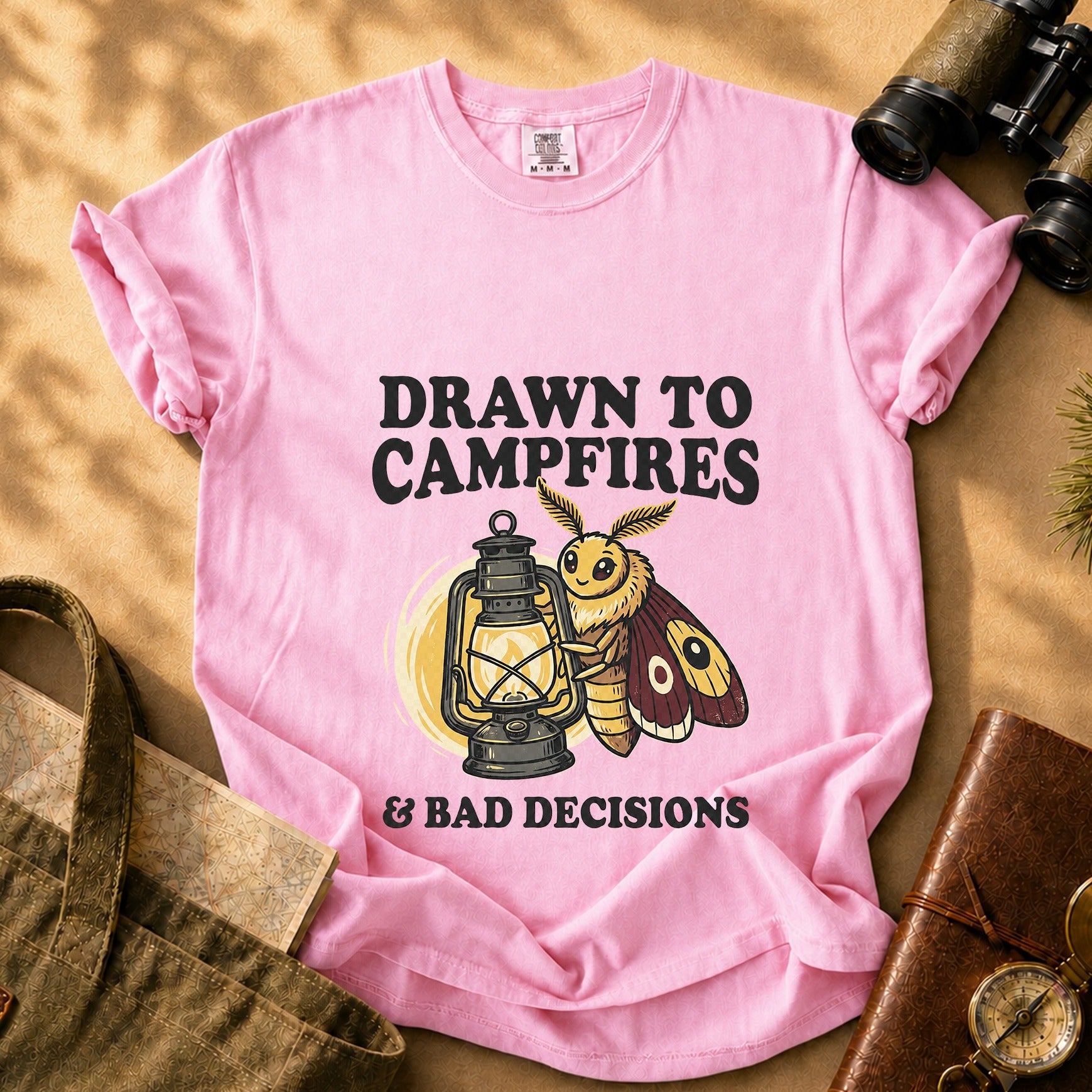 Drawn to Campfires and Bad Decisions Tee - Blossom
