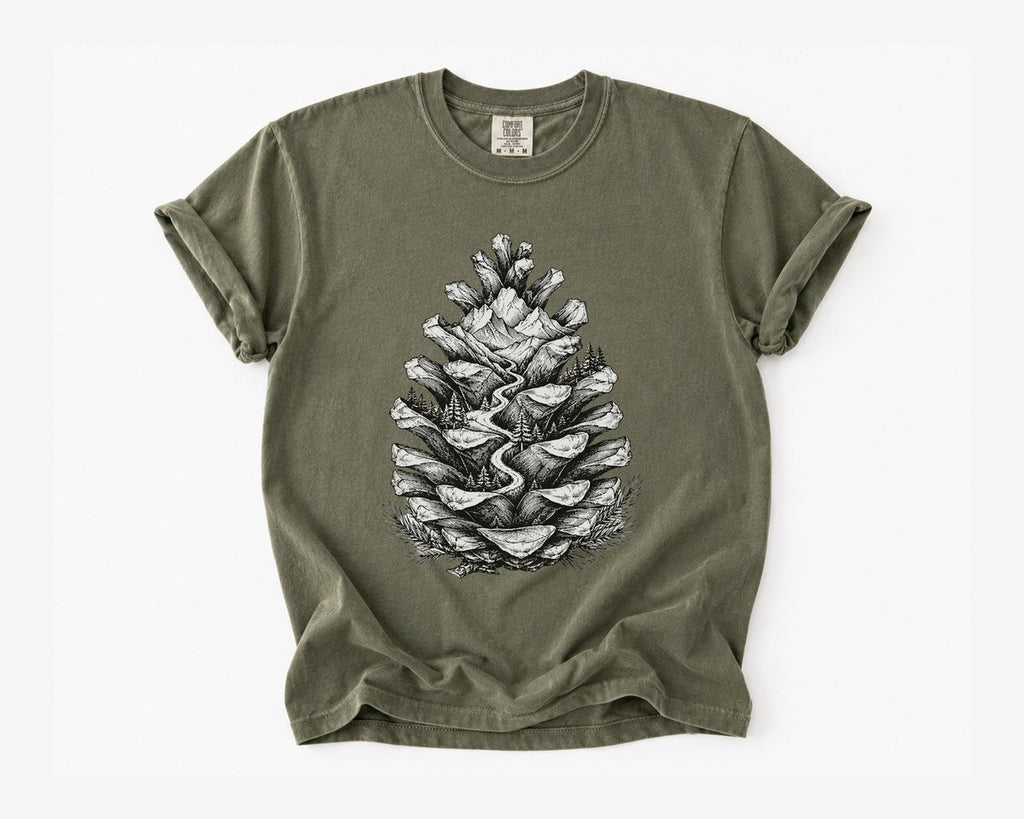 Pinecone Landscape T-Shirt - Sage