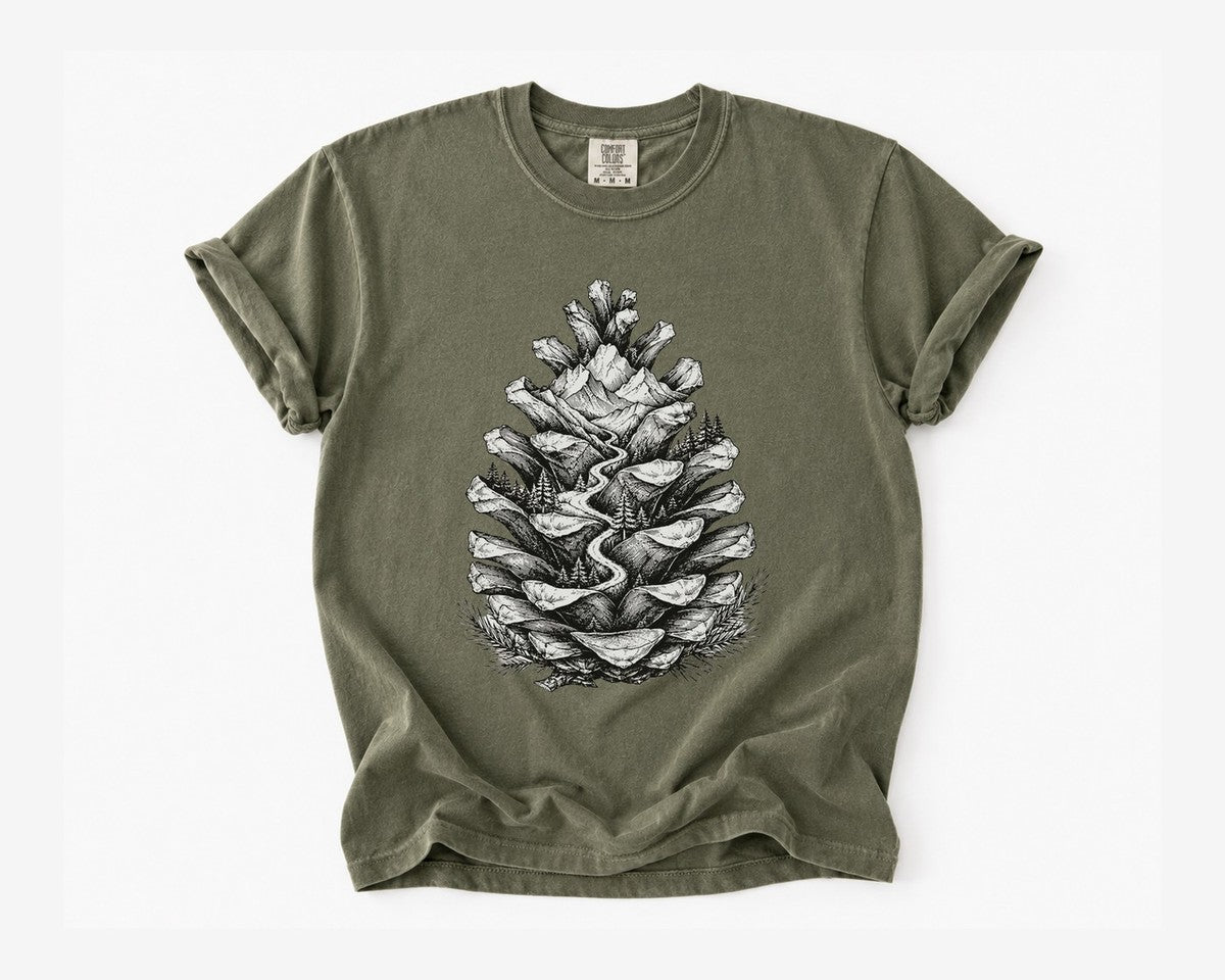 Pinecone Landscape T-Shirt - Sage