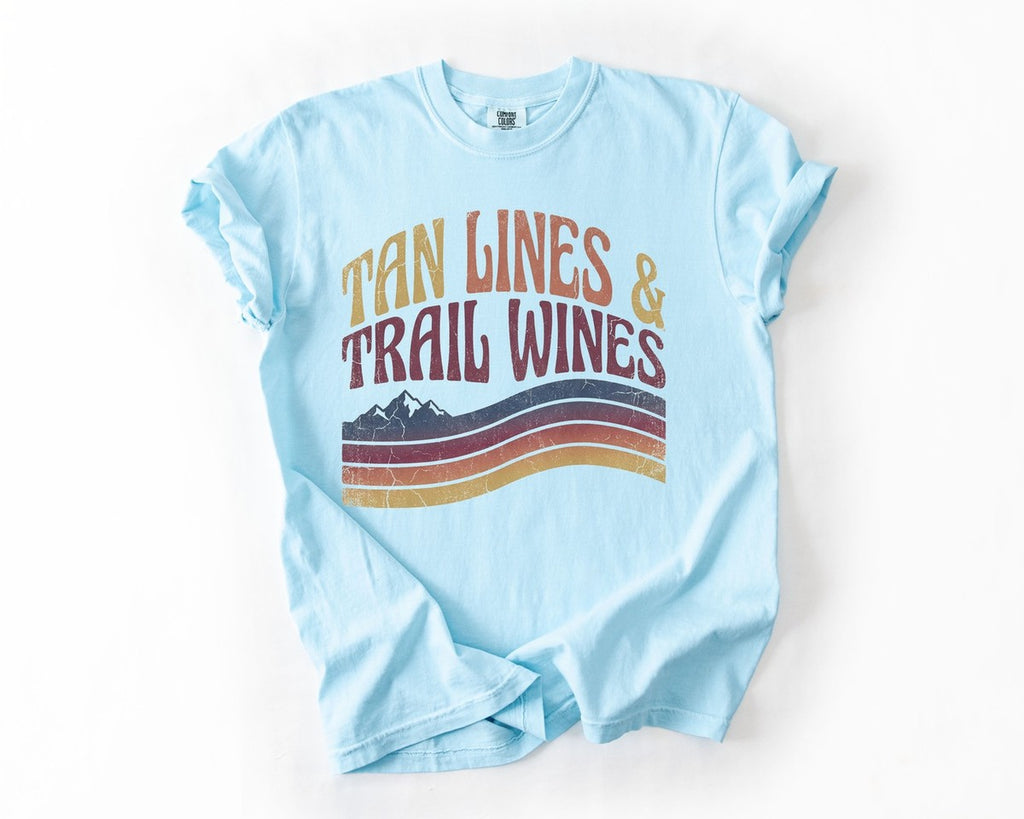 Tan Lines and Trail Wines T-Shirt - Chambray