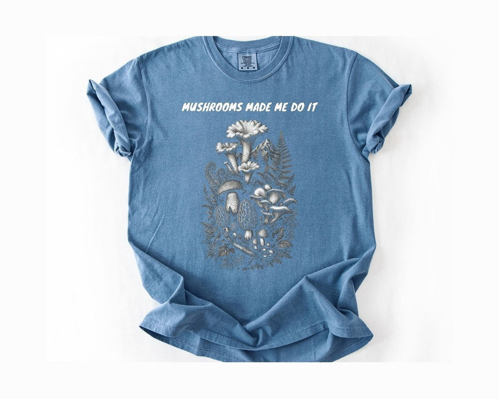 Mushroom Forest T-Shirt - Blue Jean