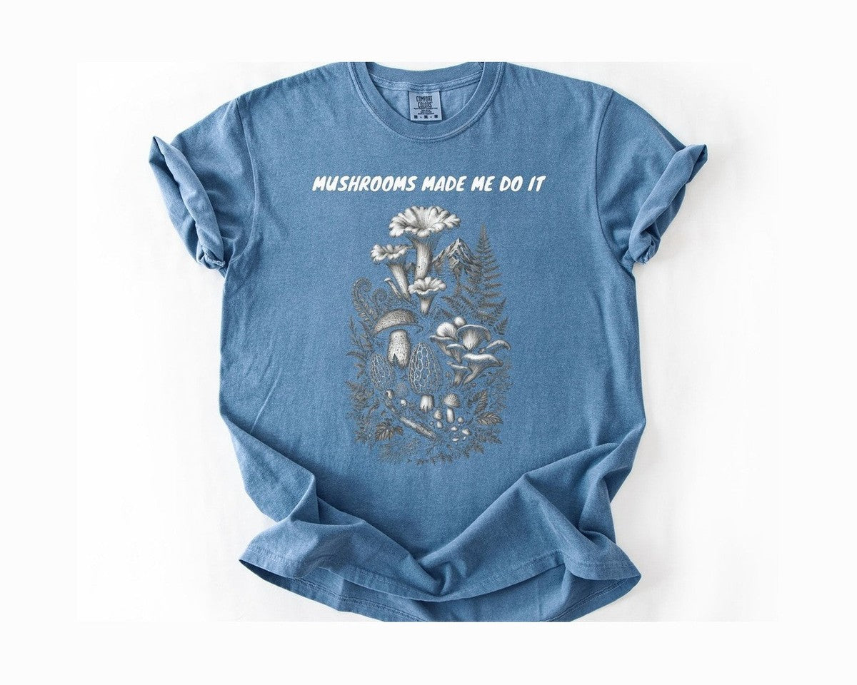 Mushroom Forest T-Shirt - Blue Jean