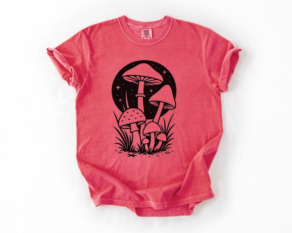Mushroom Nightscape T-Shirt - Watermelon