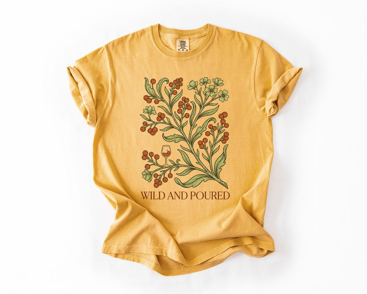 Wild and Poured Tee - Mustard