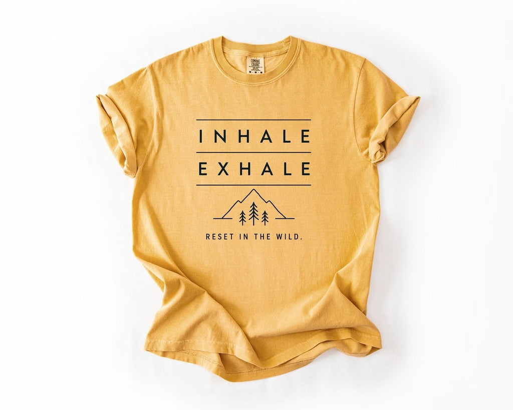 Inhale Exhale T-Shirt - Mustard