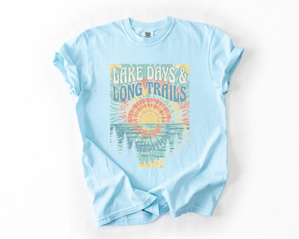 Lake Days & Long Trails Tee - Chambray