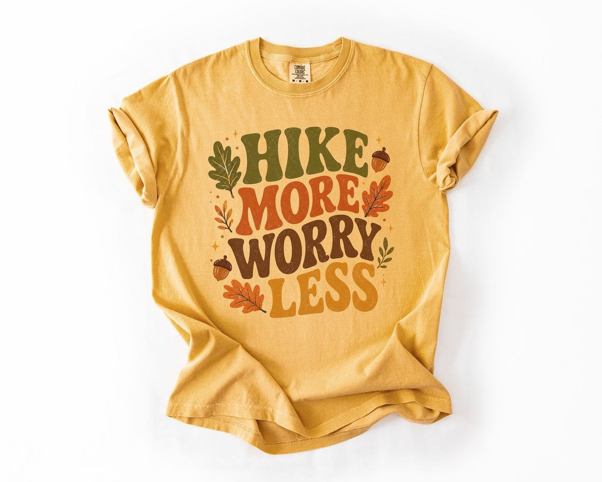 Hike More Worry Less Autumn - Mustard