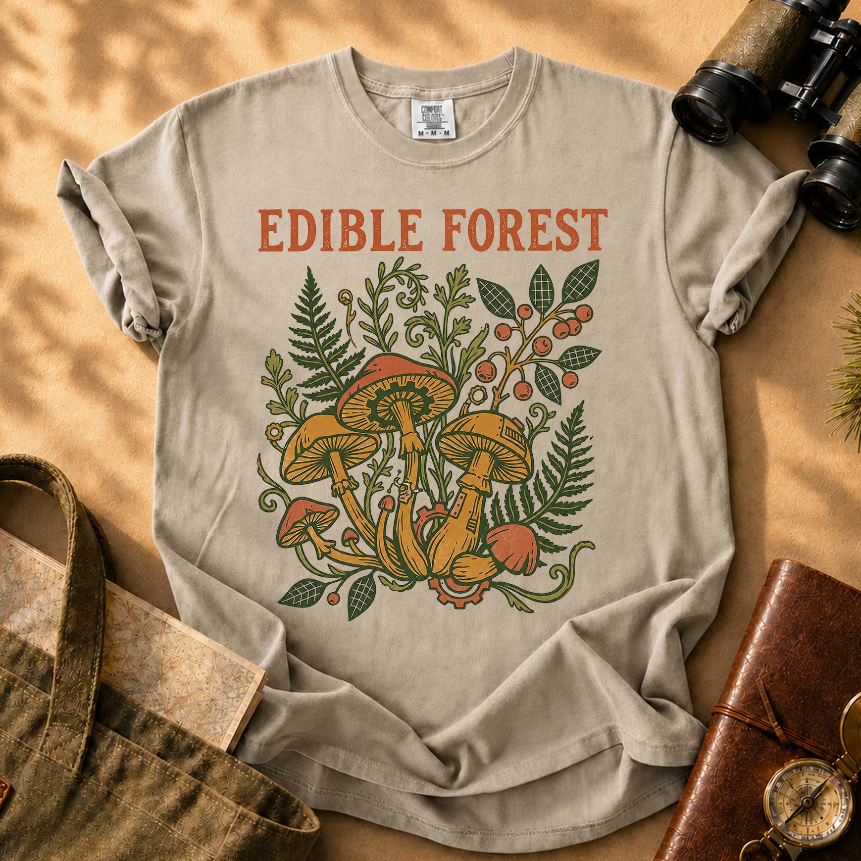 Edible Forest Tee - Khaki