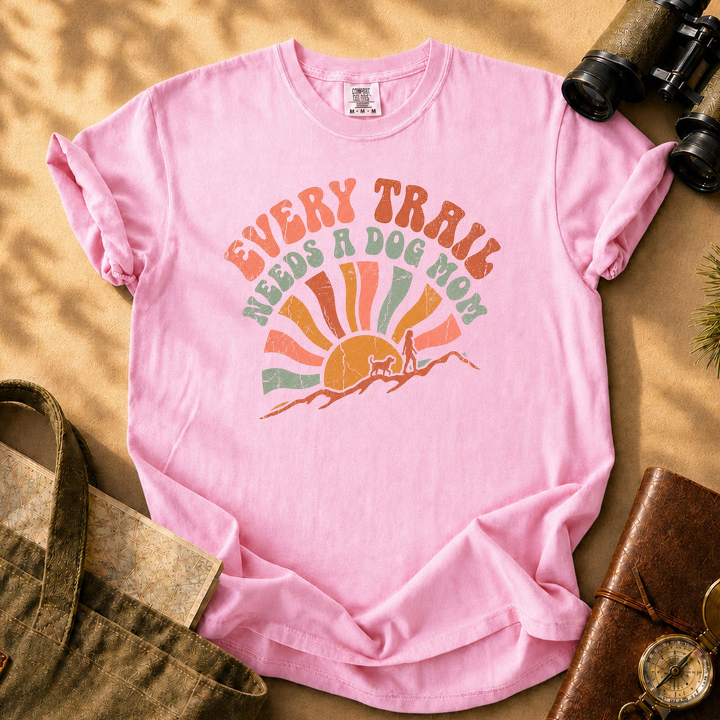 Every Trail Needs a Dog Mom Tee - Blossom