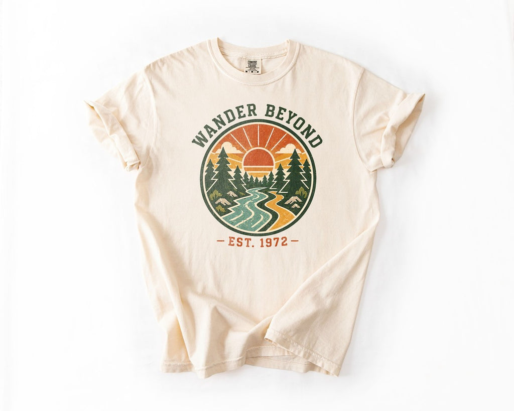 Wander Beyond Sunset River T-Shirt - Ivory