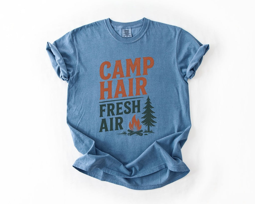 Camp Hair Fresh Air T-Shirt - Blue Jean