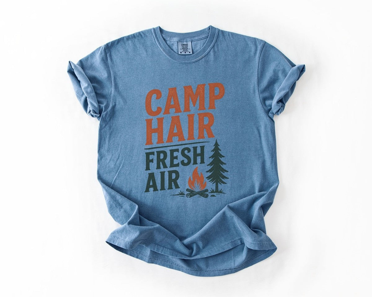 Camp Hair Fresh Air T-Shirt - Blue Jean