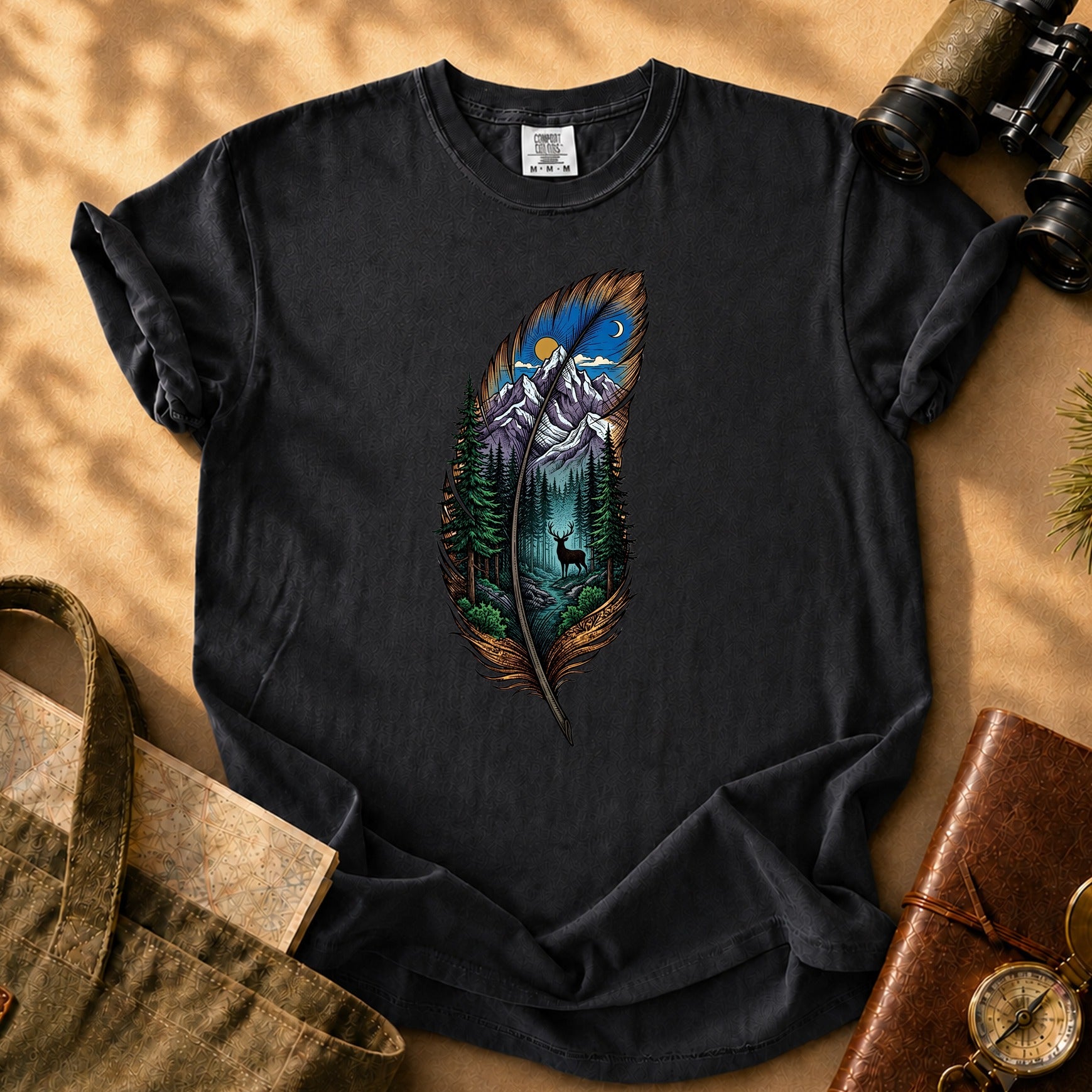 Feather Forest Tee - Black