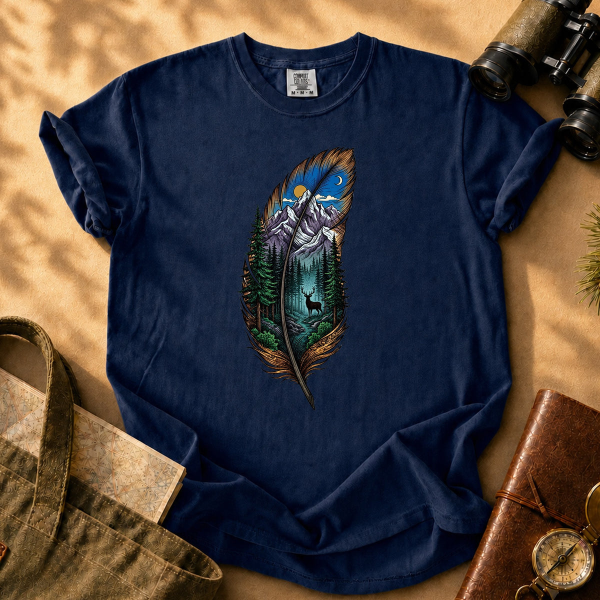 Feather Forest Tee - True Navy