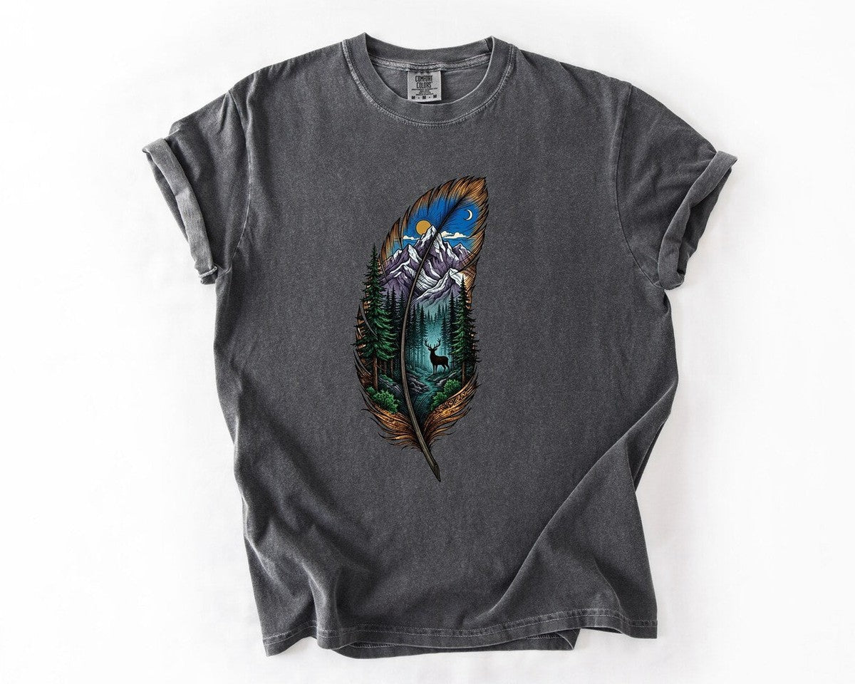Feather Forest T-Shirt - Pepper