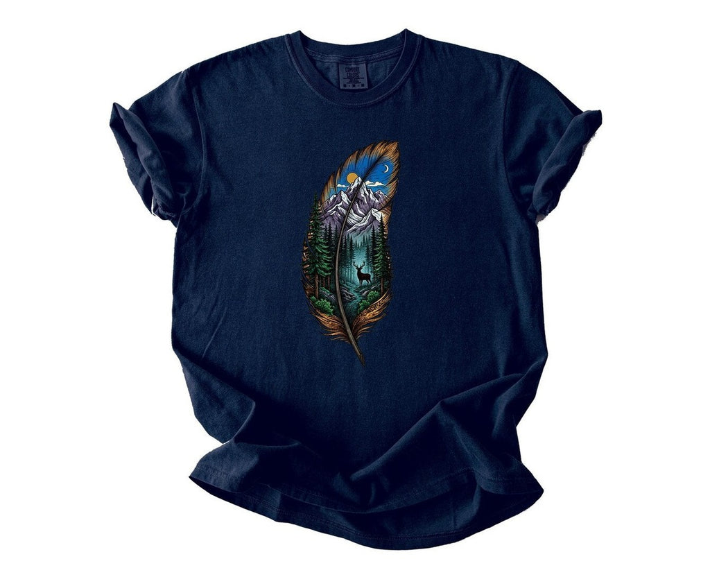 Feather Forest T-Shirt - True Navy