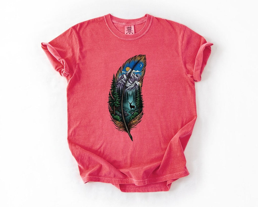 Feather Forest T-Shirt - Watermelon