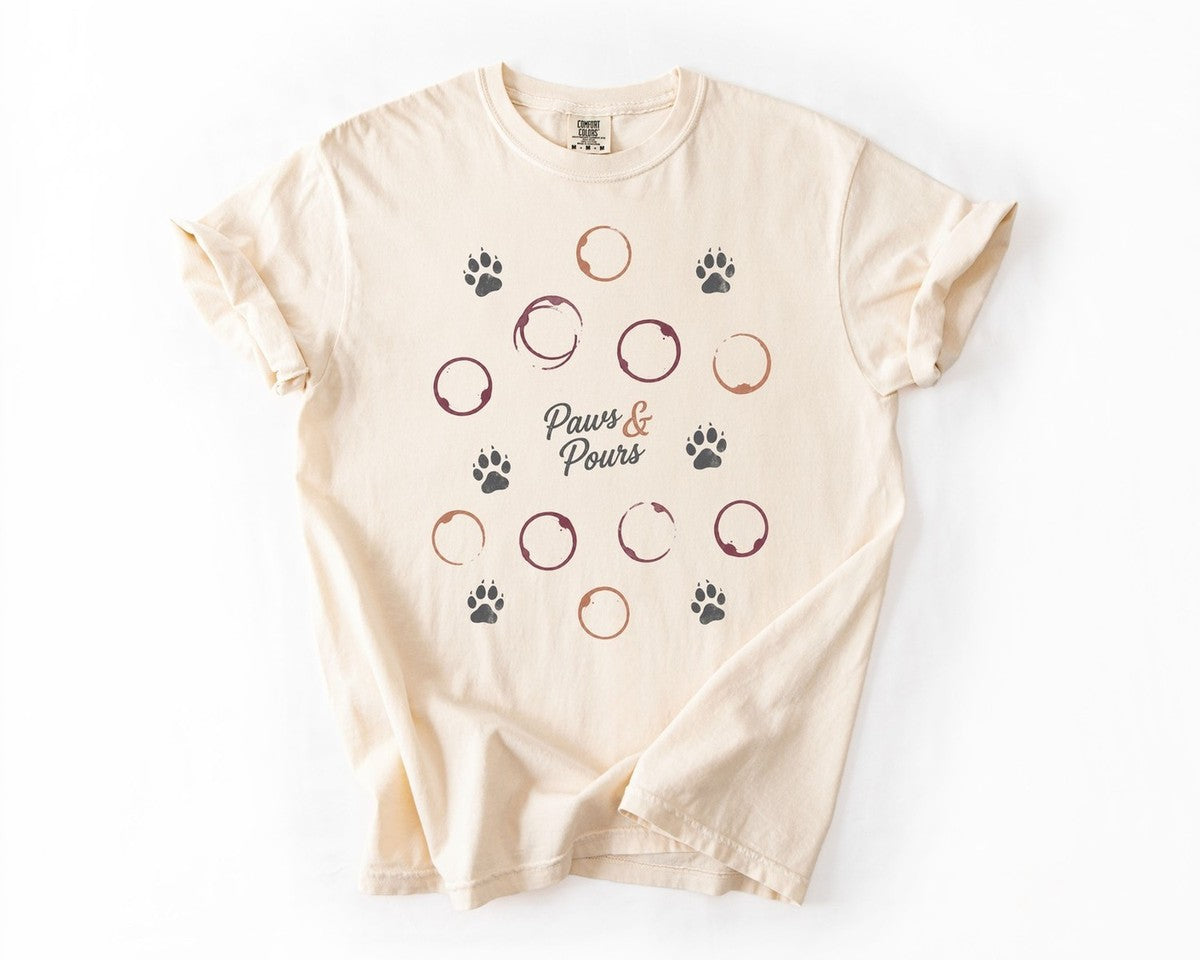 Paws & Pours Tee - Ivory