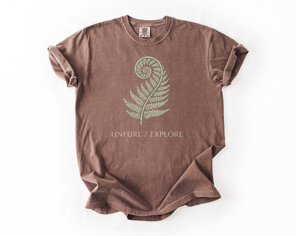 Fern Fiddlehead Unfurl Explore T-Shirt - Espresso