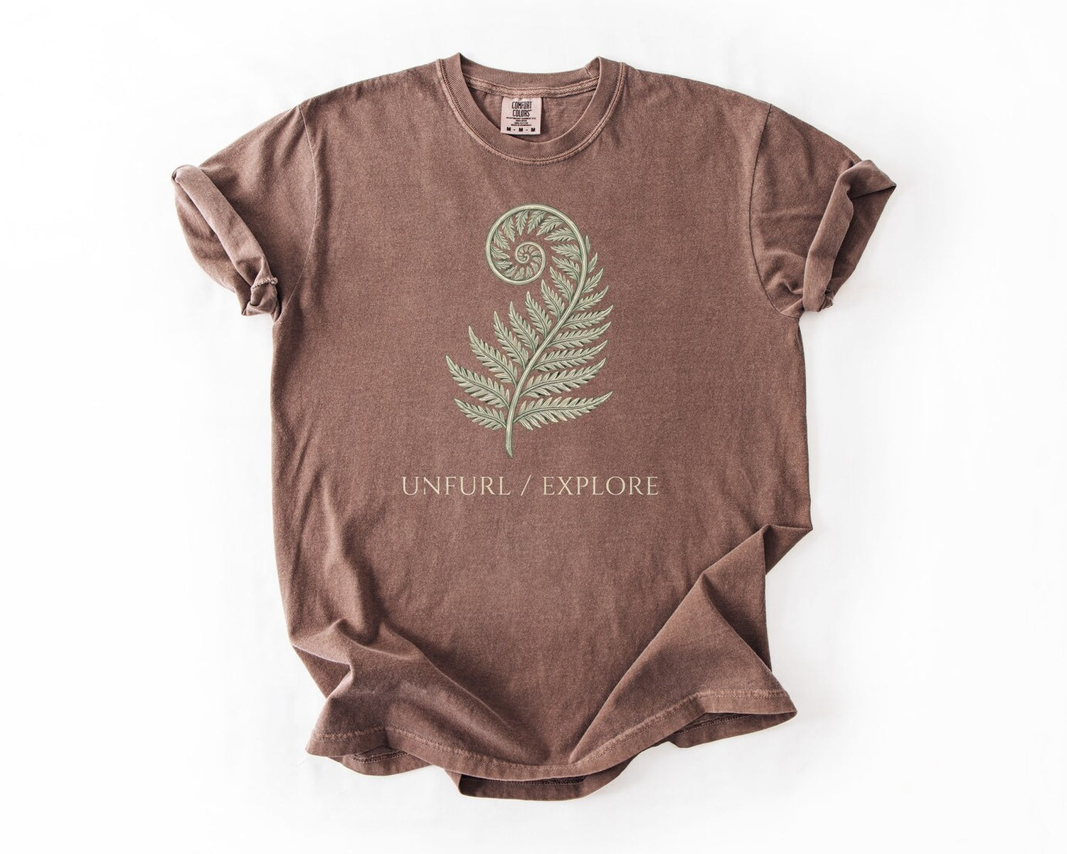 Fern Fiddlehead Unfurl Explore T-Shirt - Espresso