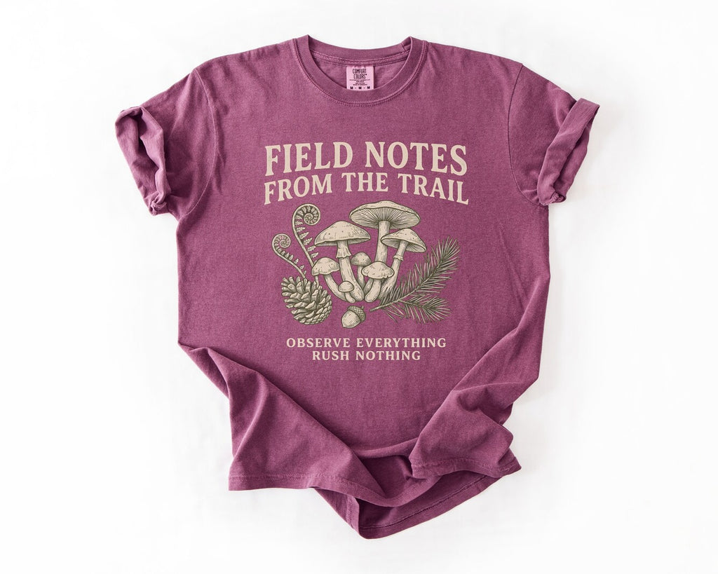 Field Notes from the Trails T‑Shirt - Berry