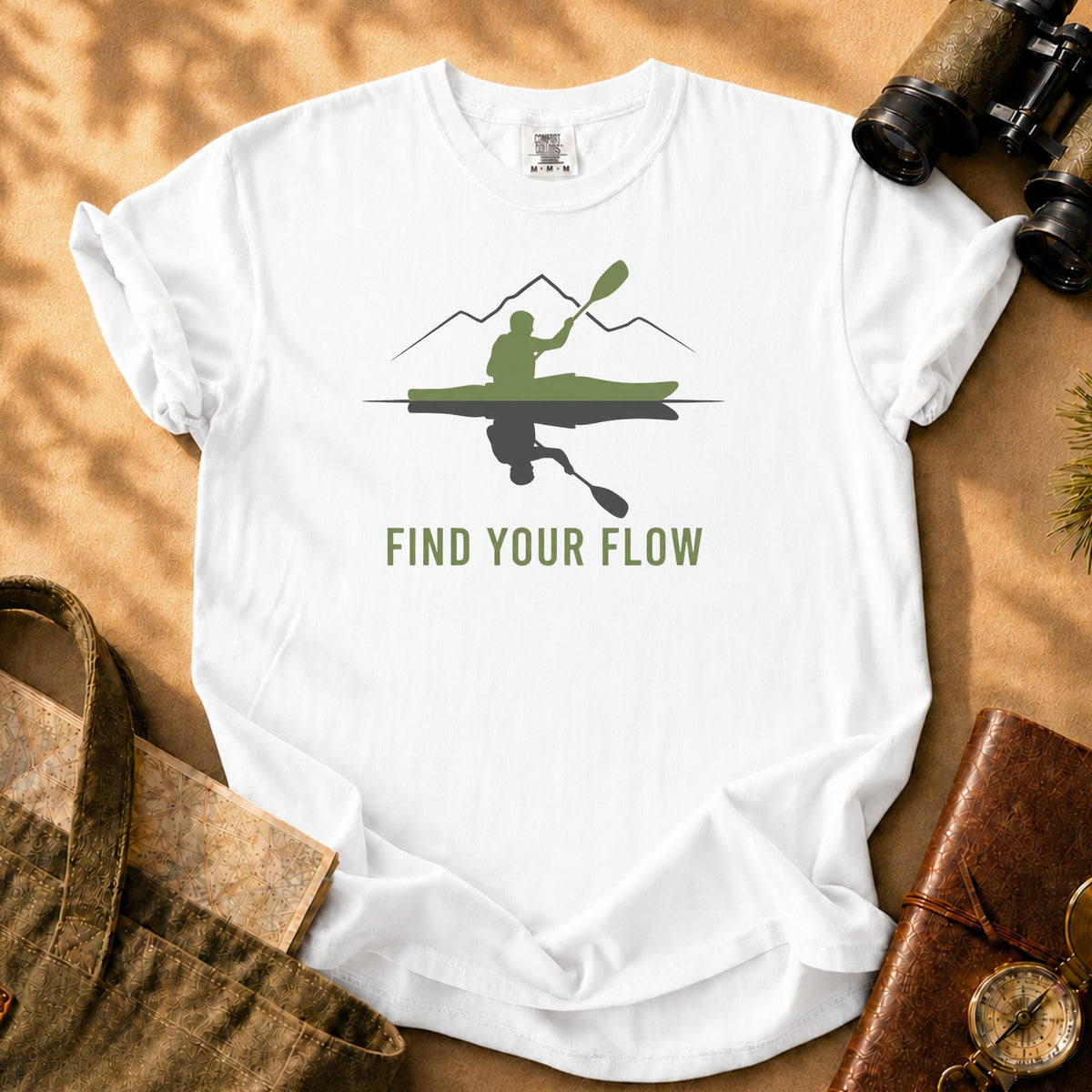 Find Your Flow Kayak Tee - White