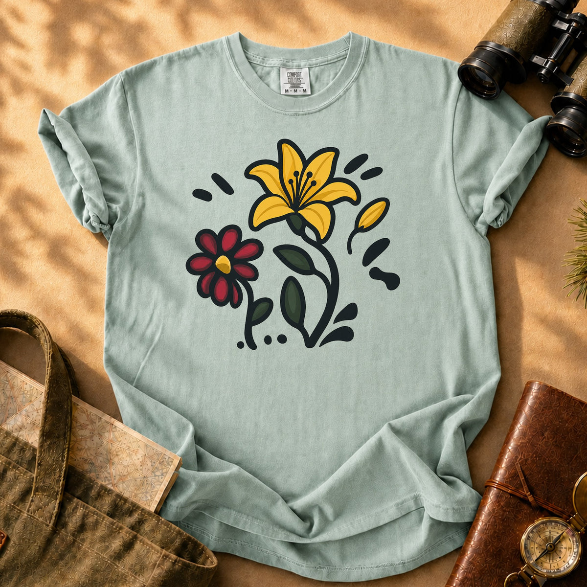Floral Sketch Tee - Bay