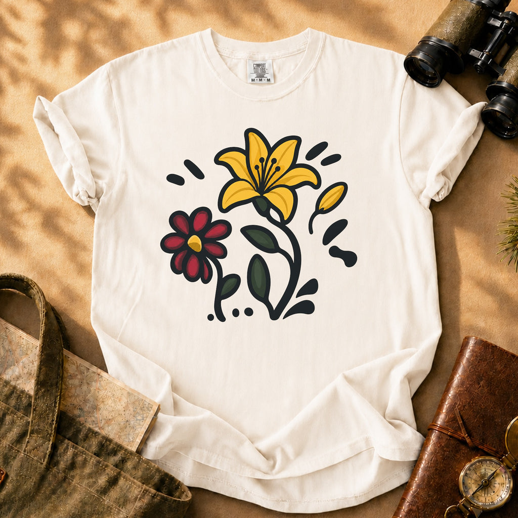 Floral Sketch Tee - Ivory