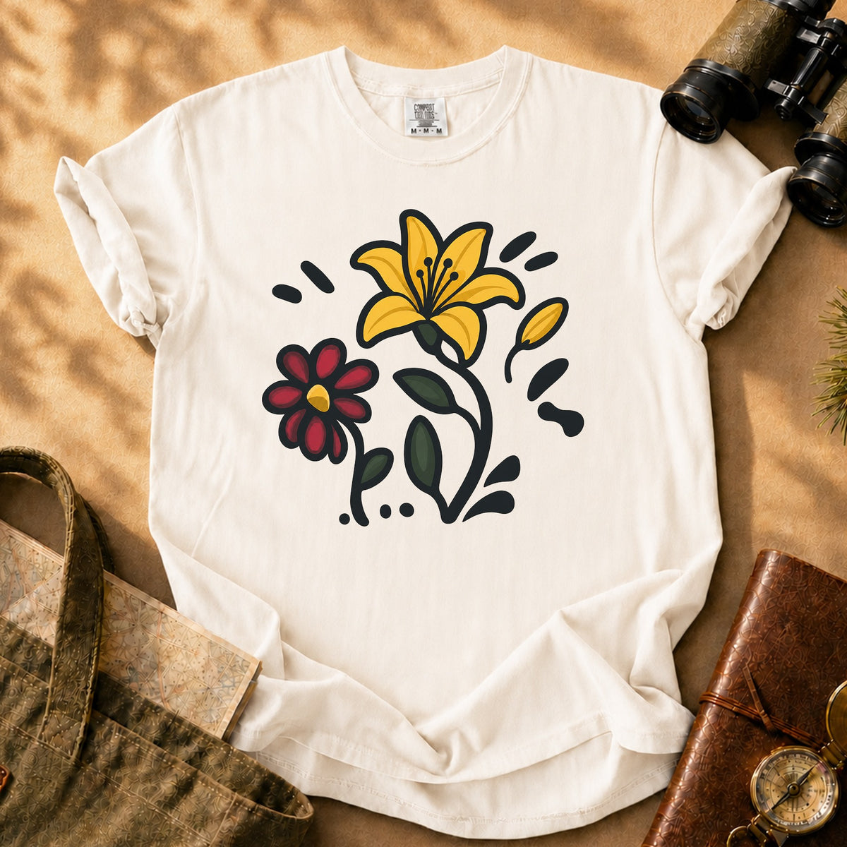 Floral Sketch Tee - Ivory