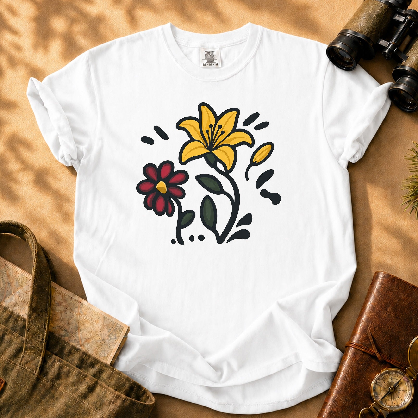 Floral Sketch Tee - White