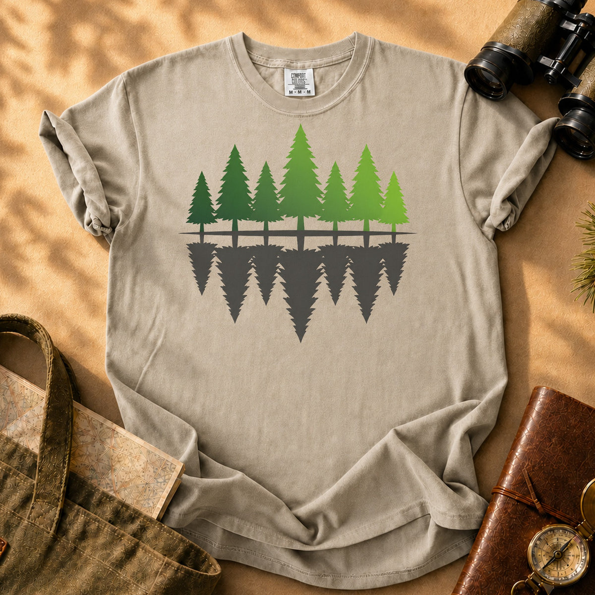 Forest Reflection Tee - Khaki