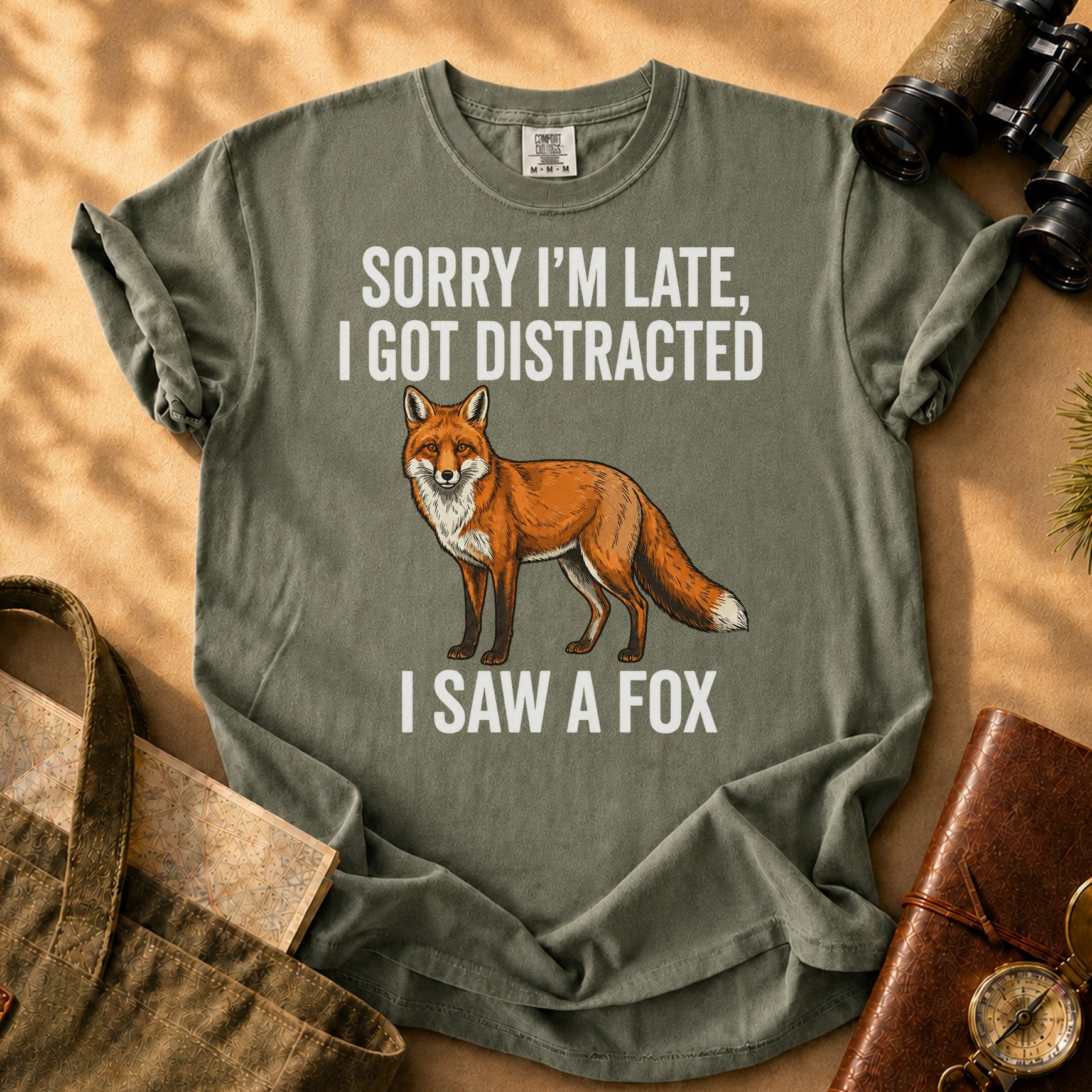 Fox Graphic Tee - Sage