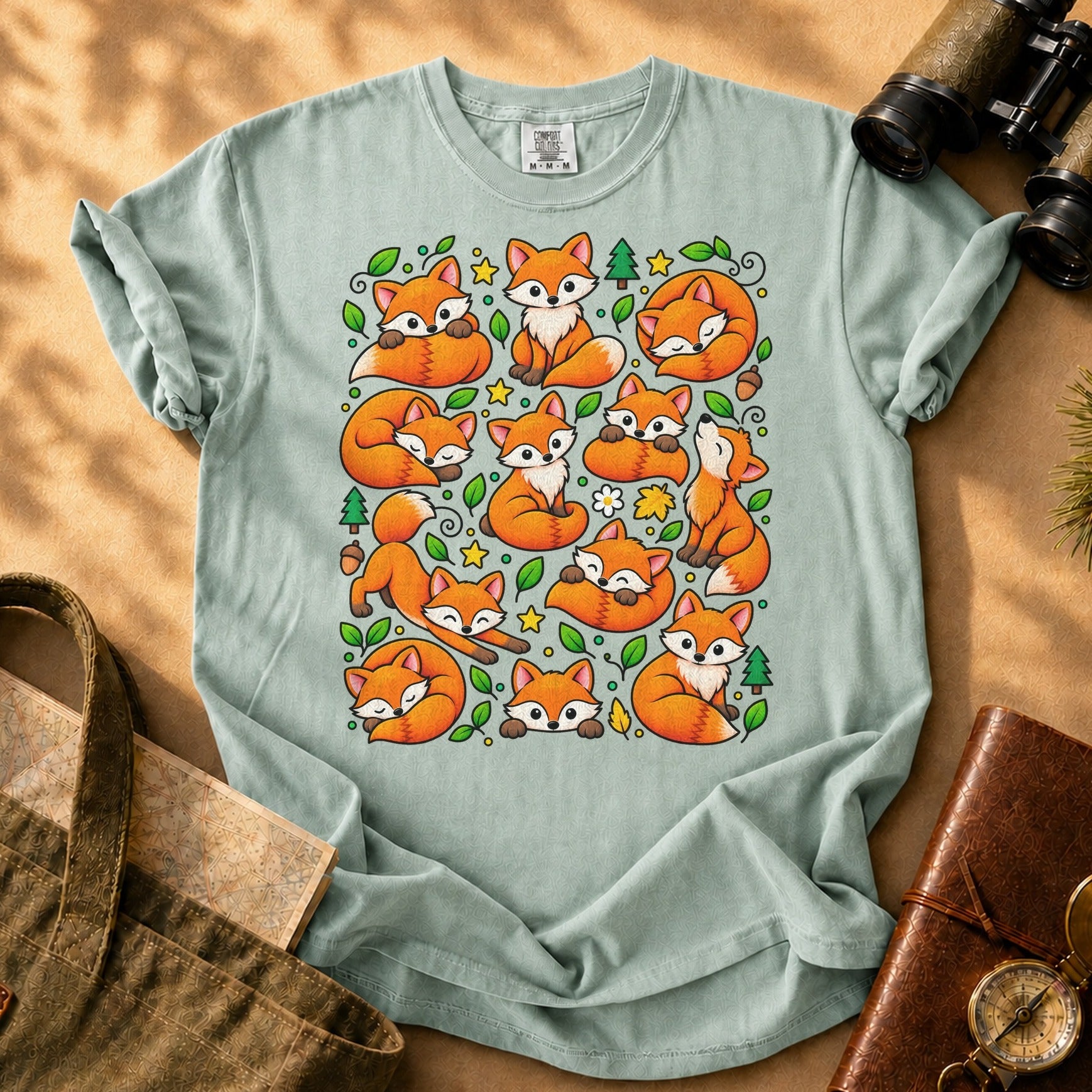 Foxes Being Foxes Tee - Bay