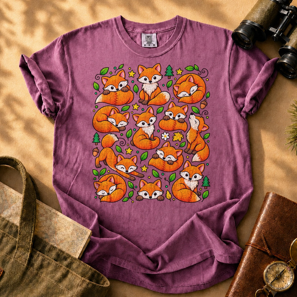 Foxes Being Foxes Tee - Berry