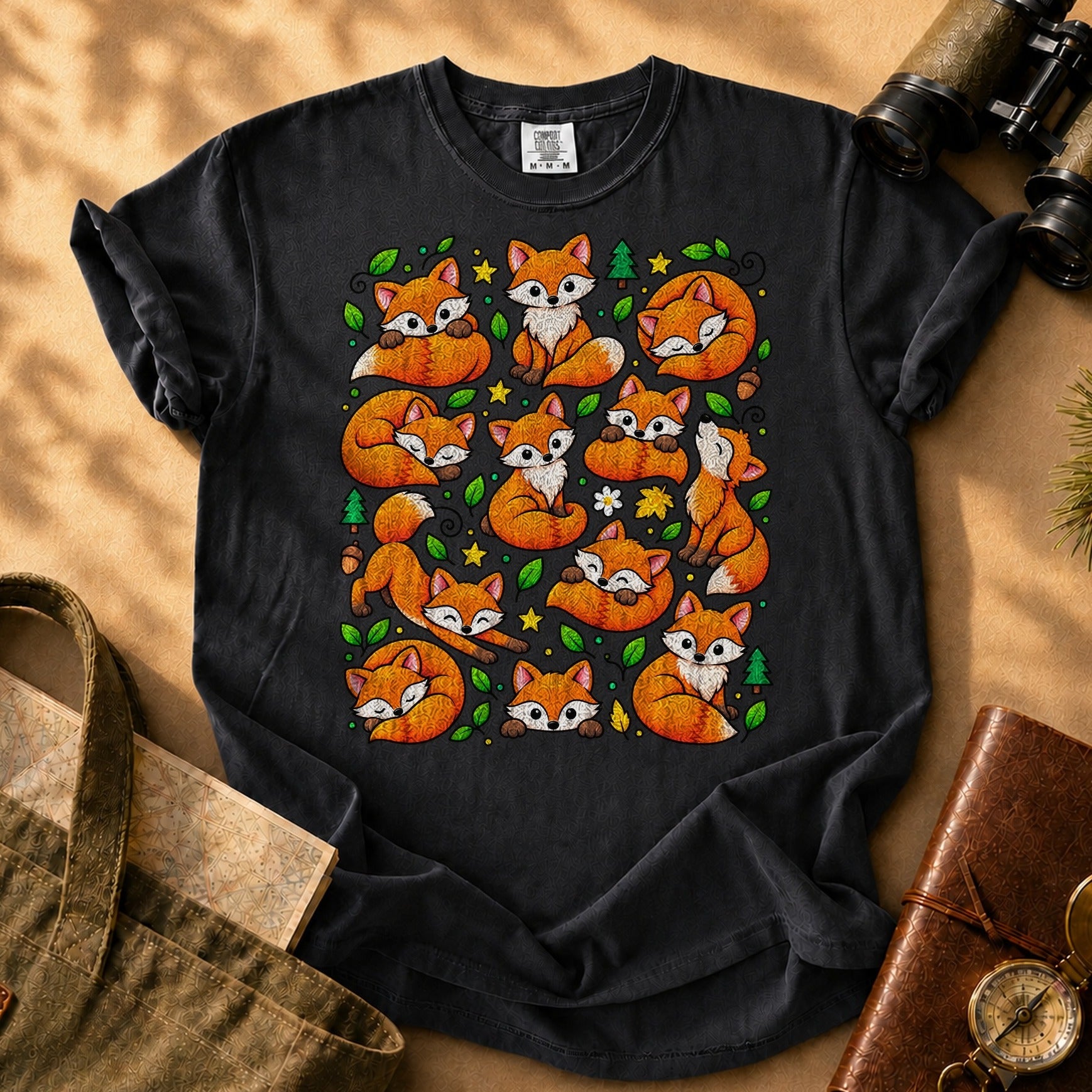 Foxes Being Foxes Tee - Black
