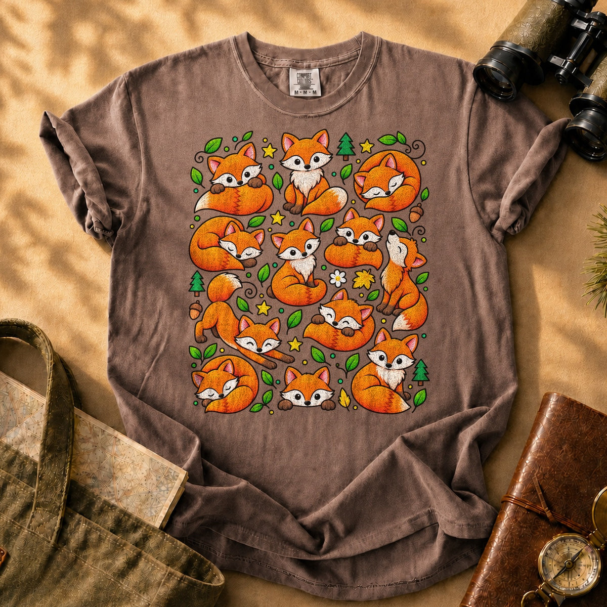Foxes Being Foxes Tee - Espresso