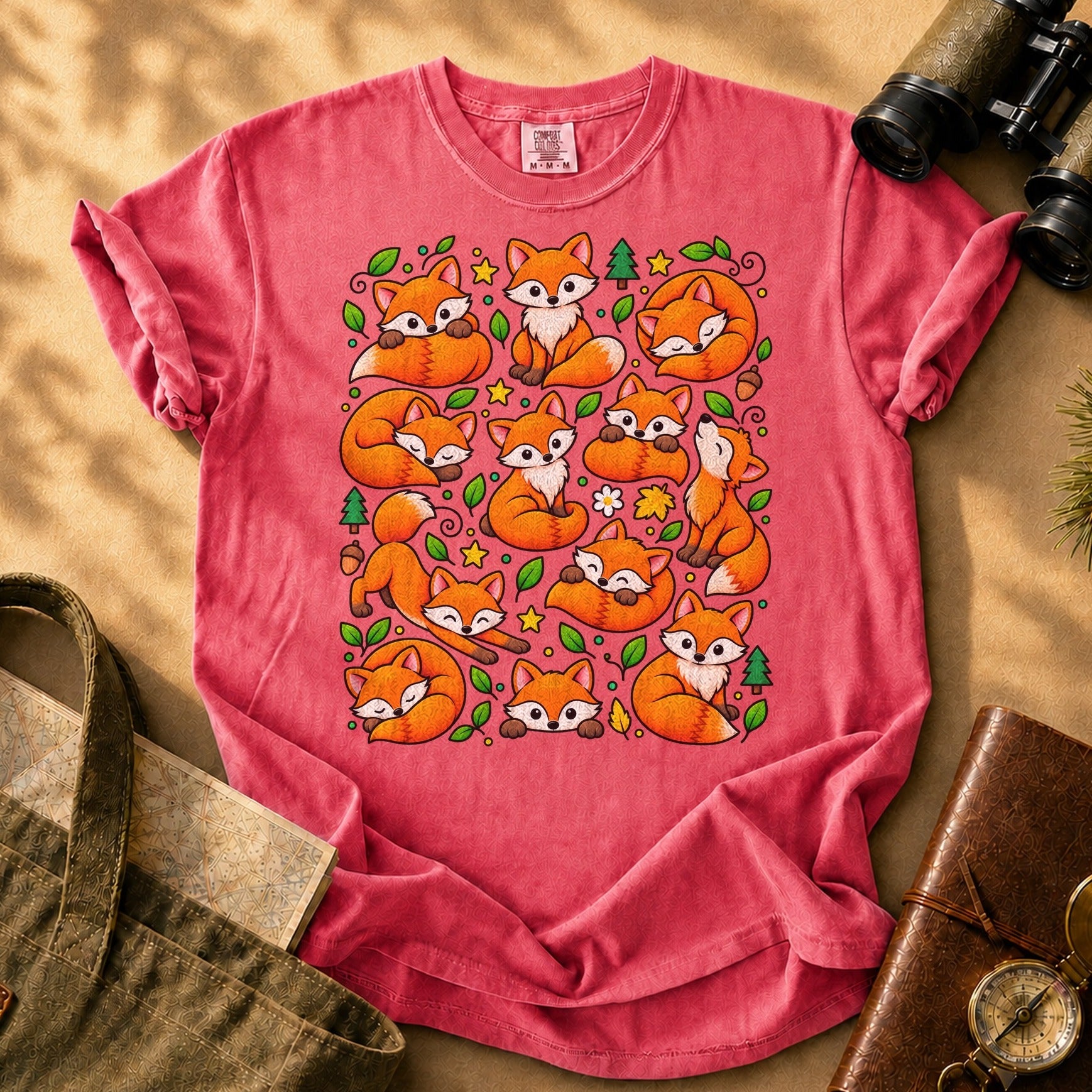 Foxes Being Foxes Tee - Watermelon