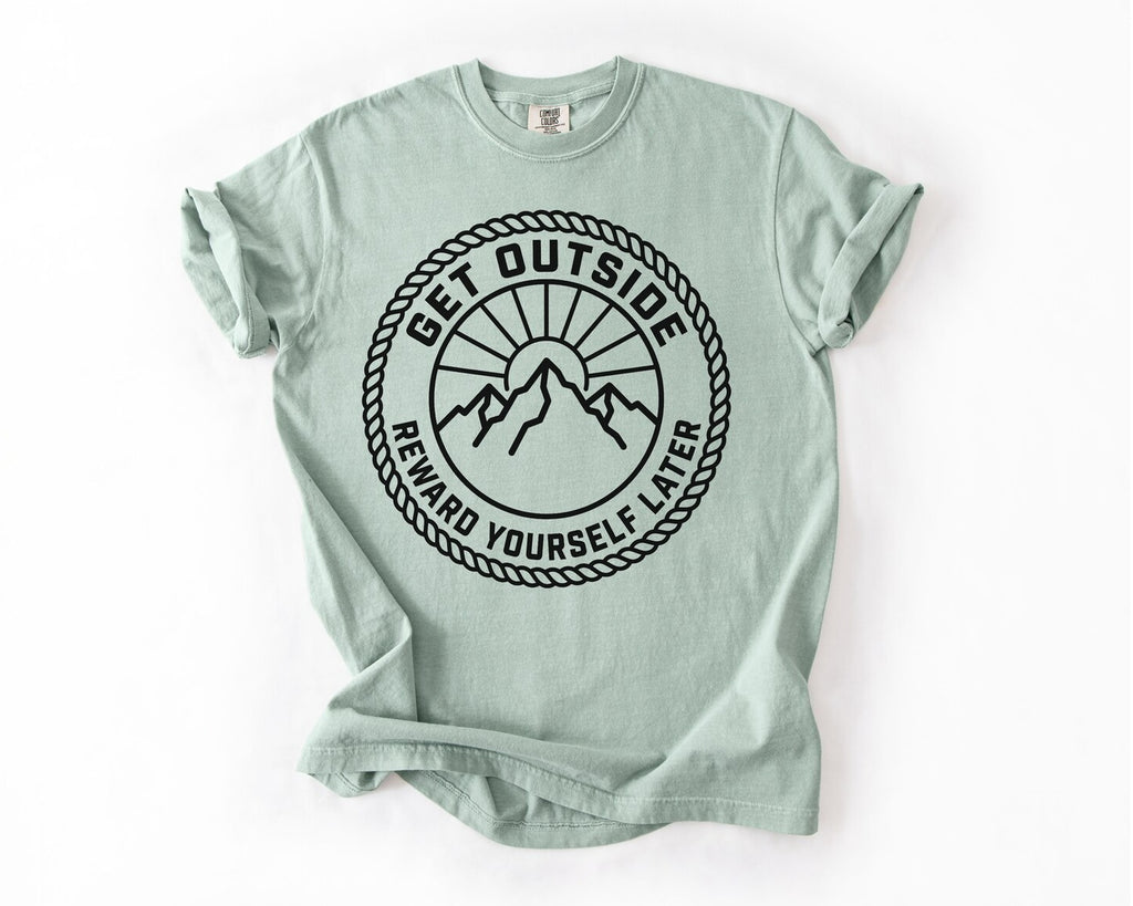 Get Outside Mountain T-Shirt - Bay