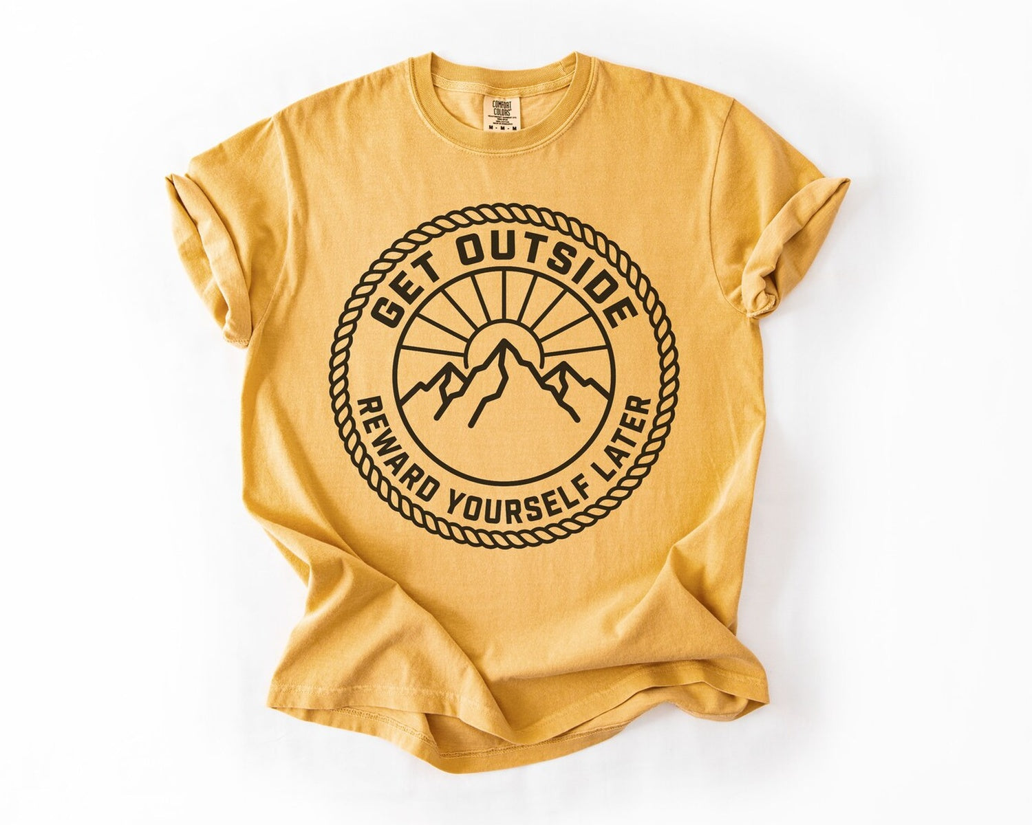 Get Outside Mountain T-Shirt - Mustard