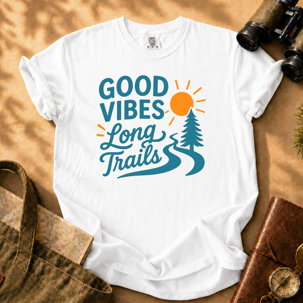 Good Vibes Long Trails Tee - White