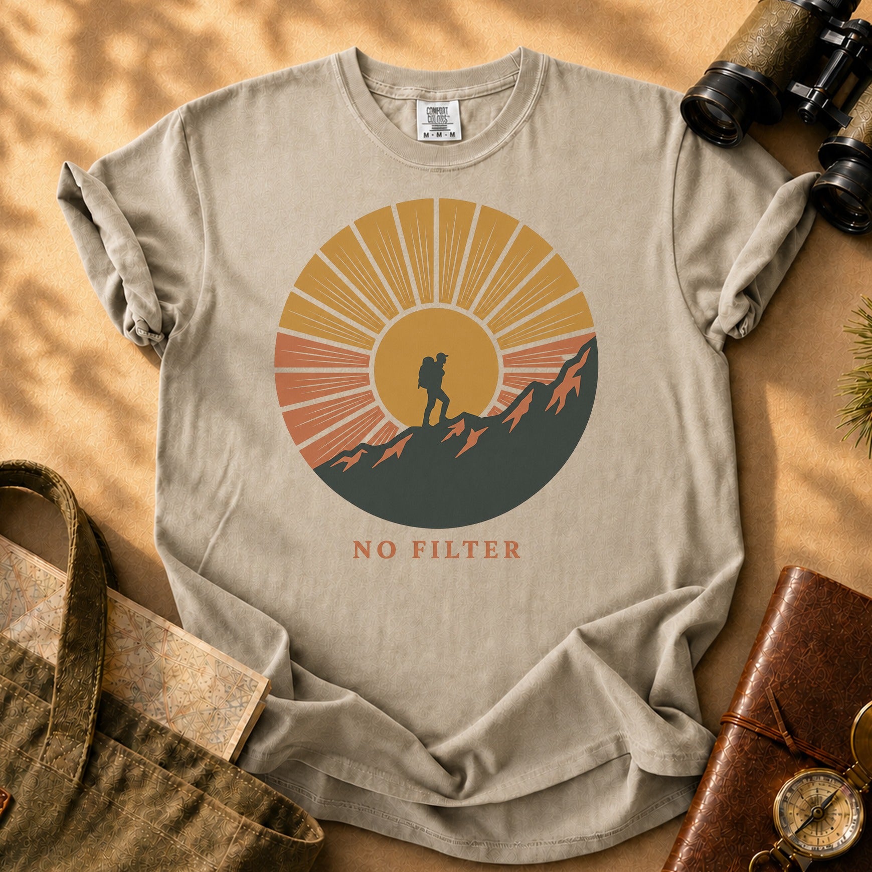 Hiker Sunset Tee - Khaki