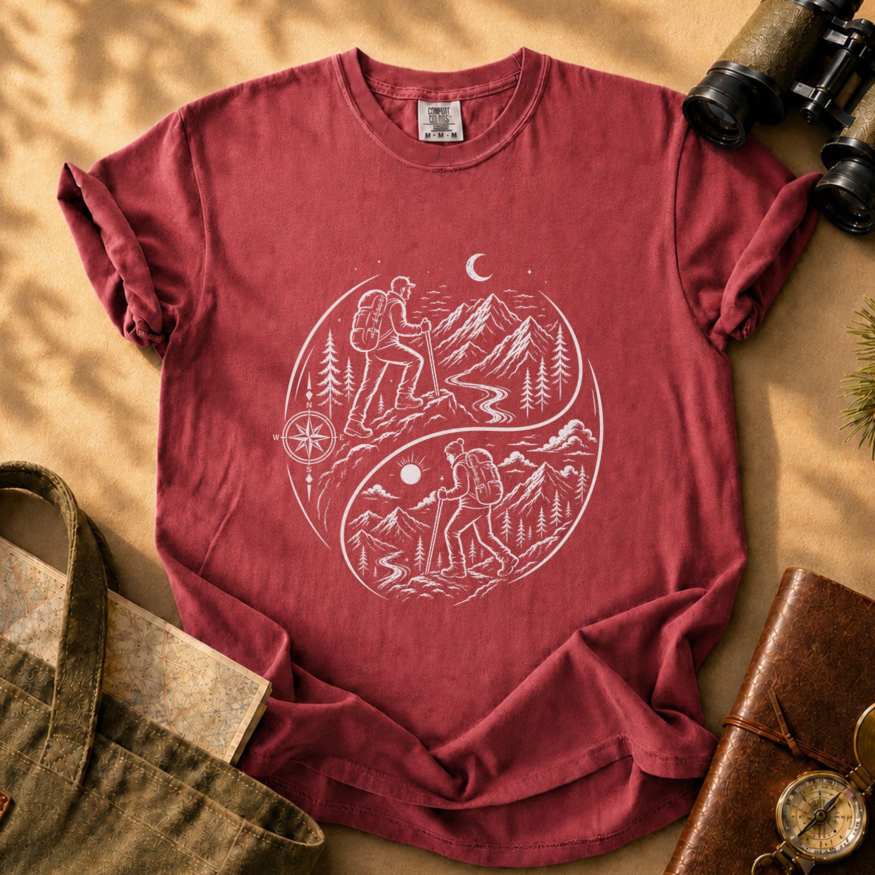 Hiking Yin Yang Tee - Brick