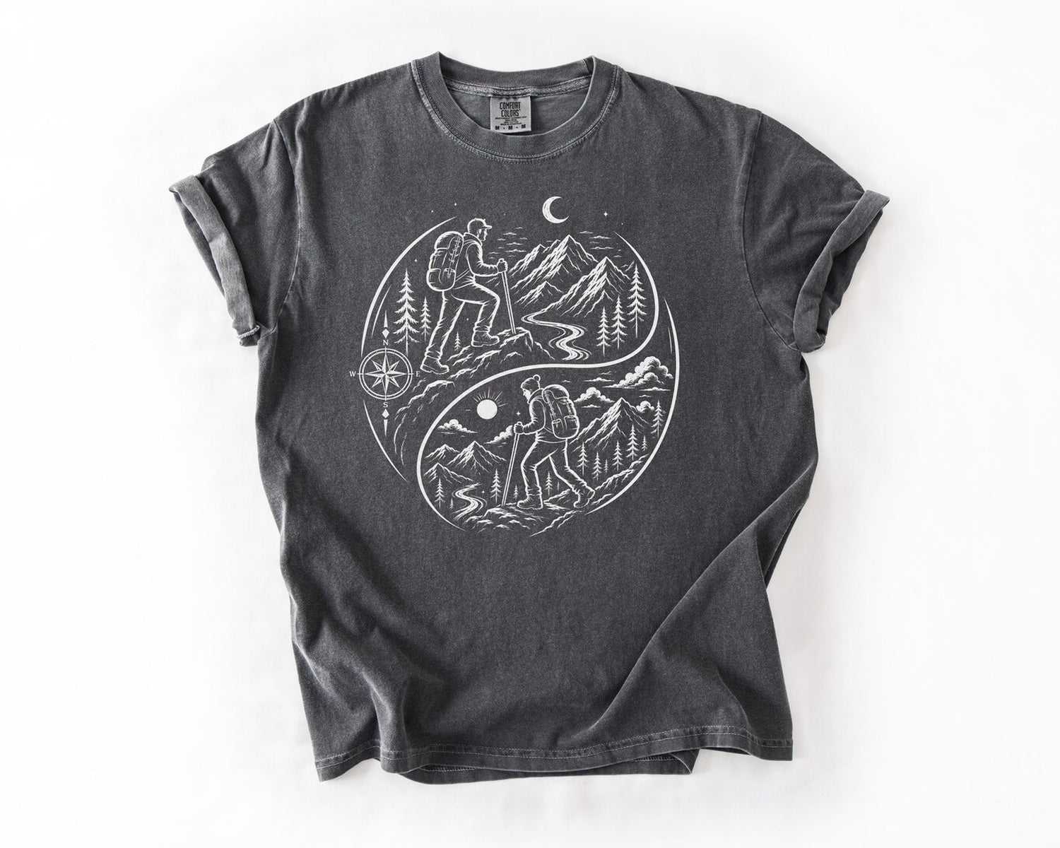 Hiking Yin Yang T-Shirt - Pepper