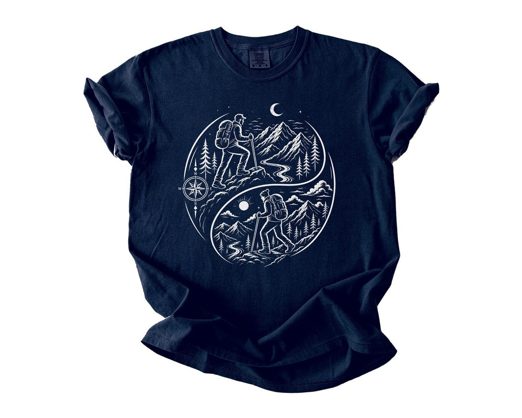 Hiking Yin Yang T-Shirt - True Navy