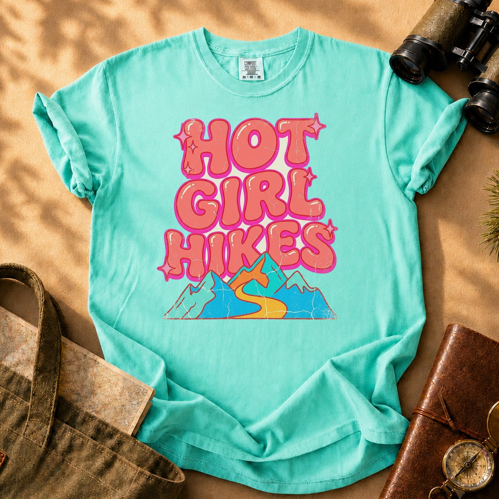 Hot Girl Hikes Tee - Island Reef