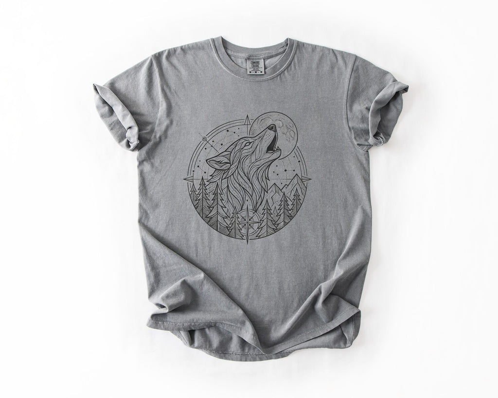 Howling Wolf T-Shirt - Grey